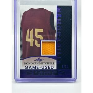 2024 Leaf In The Game Used Donovan Mitchell Purple GU Jersey Patch 9/12 SP Cavs